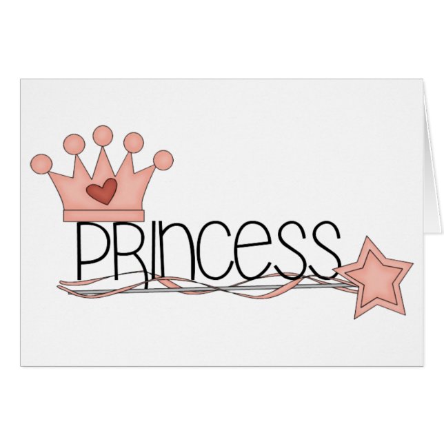 Pink Princess Princess Wordart (Voorkant Horizontaal)