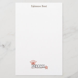 Pink Princess Princess Wordart Briefpapier