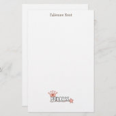 Pink Princess Princess Wordart Briefpapier (Voorkant / Achterkant)