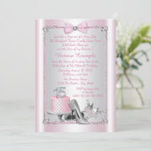 Pink Princess Quinceanera Uitnodigingen (Staand voorkant)