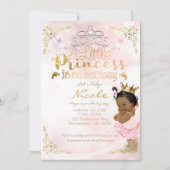 Pink Princess Sparkle Etnische Donkere Huid Baby s Kaart (Voorkant)