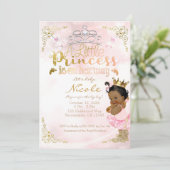 Pink Princess Sparkle Etnische Donkere Huid Baby s Kaart (Staand voorkant)
