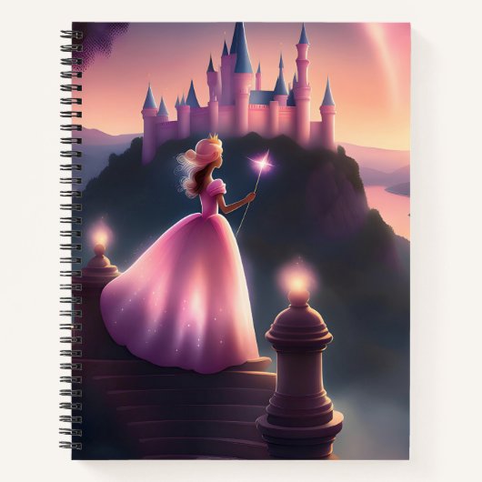 Pink Princess Spiral Notitieboek - Betoverend (Voorkant)