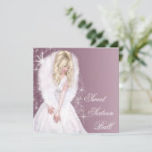 Pink Princess Sweet 16 Verjaardagsfeest Kaart (Staand voorkant)