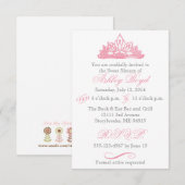 Pink Princess Sweet Sixteen Uitnodiging (Voorkant / Achterkant)