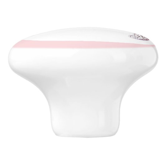 Pink Princess Tiara Girly Ceramic Knob Keramische Knop (Zijkant)