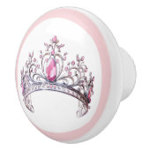 Pink Princess Tiara Girly Ceramic Knob Keramische Knop (Rechts)