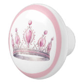 Pink Princess Tiara Girly Ceramic Knob Keramische Knop (Rechts)