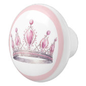 Pink Princess Tiara Girly Ceramic Knob Keramische Knop (Rechts)