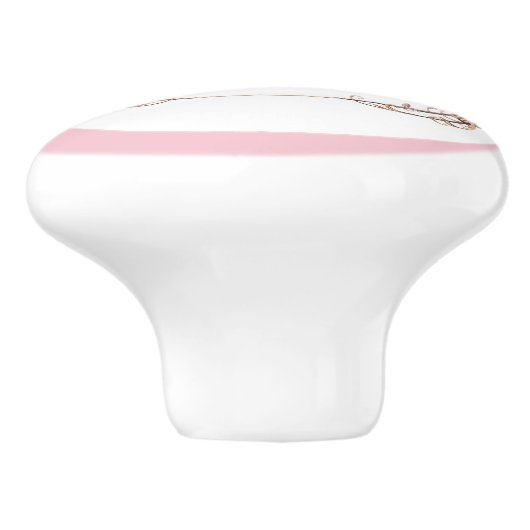 Pink Princess Tiara Girly Ceramic Knob Keramische Knop (Zijkant)