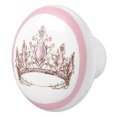 Pink Princess Tiara Girly Ceramic Knob Keramische Knop (Rechts)