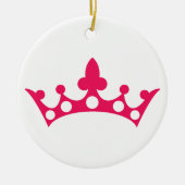 Pink Princess Tiara Keramisch Ornament (Voorkant)