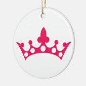 Pink Princess Tiara Keramisch Ornament (Links)