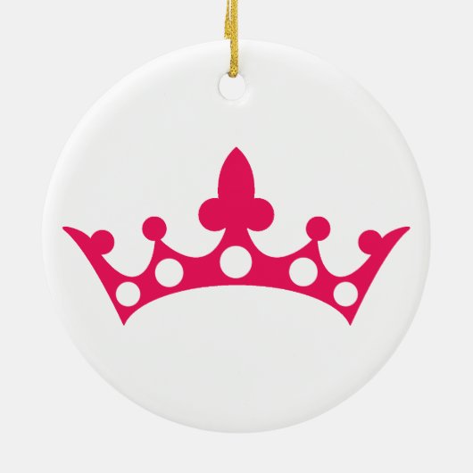 Pink Princess Tiara Keramisch Ornament (Achterkant)