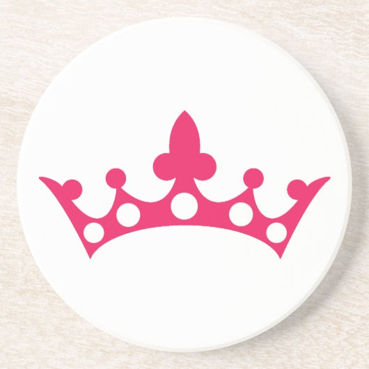 Pink Princess Tiara Zandsteen Onderzetter (Voorkant)