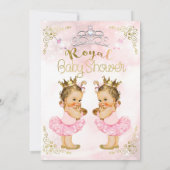 Pink Princess Tutu & Crown Twin Girls Baby shower Kaart (Achterkant)