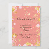 Pink Princess verjaardagsuitnodiging Save The Date (Voorkant)