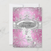 Pink Princess Winter Wonderland Baby shower Invite Kaart (Voorkant)