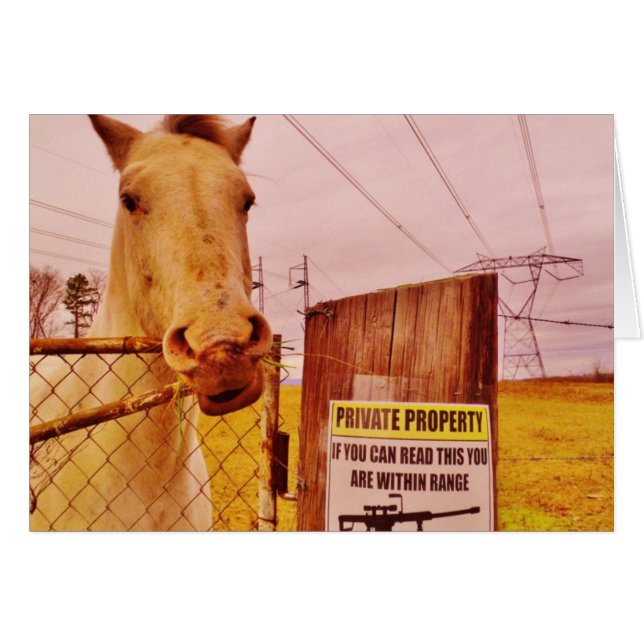 Pink Private Property Horse (Voorkant Horizontaal)