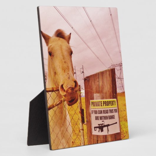 Pink Private Property Horse Fotoplaat (Zijkant)