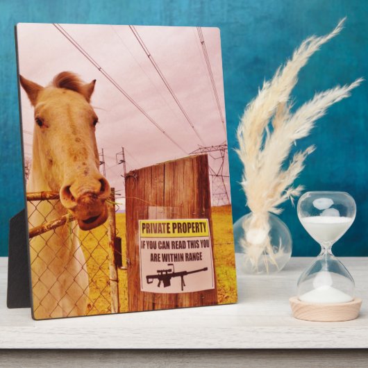 Pink Private Property Horse Fotoplaat (Zijkant)