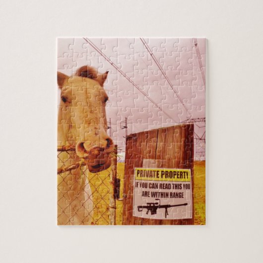 Pink Private Property Horse Legpuzzel (Verticaal)