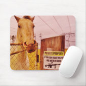 Pink Private Property Horse Muismat (Met muis)