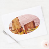 Pink Private Property Horse Ovale Sticker (Envelop)