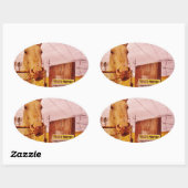 Pink Private Property Horse Ovale Sticker (Vel)
