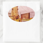 Pink Private Property Horse Ovale Sticker (Tas)