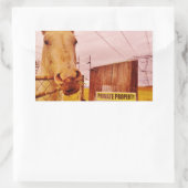 Pink Private Property Horse Rechthoekige Sticker (Tas)