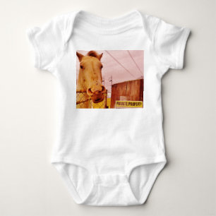 Pink Private Property Horse Romper