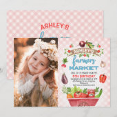 Pink Pset Farmers Market Foto Birthday Kaart (Voorkant / Achterkant)