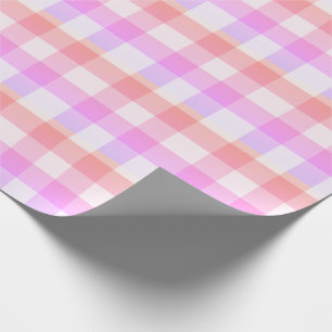 Pink Pset Gingham Country Farmhouse Simple  Cadeaupapier
