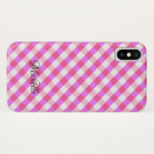 Pink Pset Patroon, aangepaste naam telefoongevalle Case-Mate iPhone Case (Achterkant (horizontaal))