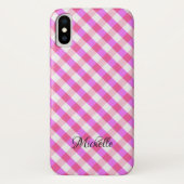 Pink Pset Patroon, aangepaste naam telefoongevalle Case-Mate iPhone Case (Achterkant)