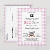 Pink Pset Vaderdag BBQ Partij Briefkaart (Voorkant / Achterkant)
