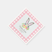 Pink Pset Waterverf Floral Bunny Ears Pasen Servet (Hoek)
