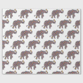 Pink Psychedelic Cheetah Elephant Cadeaupapier (Vlak)