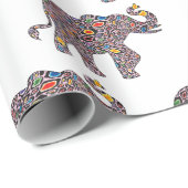 Pink Psychedelic Cheetah Elephant Cadeaupapier (Rol Hoek)