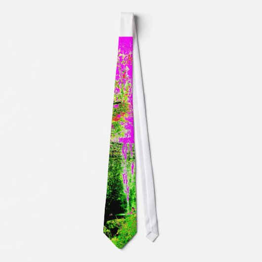 Pink Psychedelic Maui Waterfall Mannen Necktie Stropdas (Voorkant)
