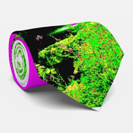 Pink Psychedelic Maui Waterfall Mannen Necktie Stropdas (Opgerold)