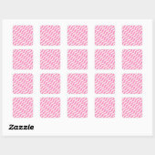 Pink Psychedelic Stripes Abstract Retro Wavy Lines Vierkante Sticker (Vel)