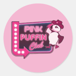 Pink Puffin Club Ronde Sticker