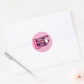 Pink Puffin Club Ronde Sticker (Envelop)