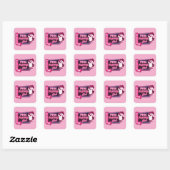 Pink Puffin Club Vierkante Sticker (Vel)