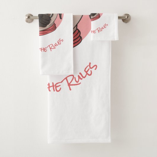 Pink Pug breekt de regels Bad Handdoek (Insitu)