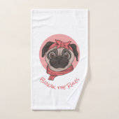 Pink Pug breekt de regels Bad Handdoek (Handdoek)