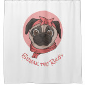 Pink Pug breekt de regels Douchegordijn (Voorkant)