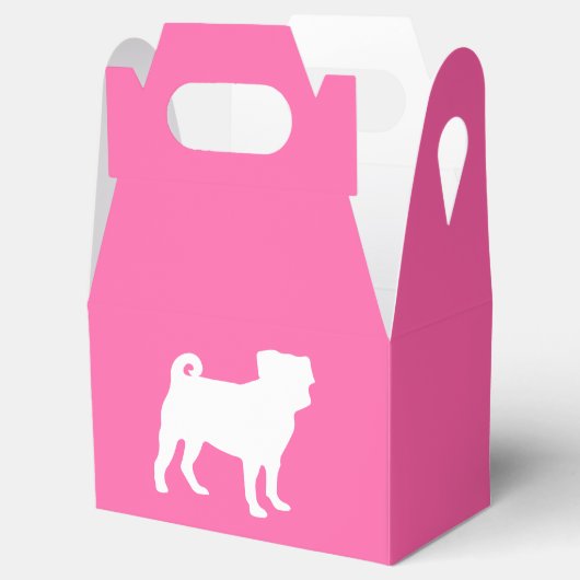 Pink Pug Dog Theme Party Celebration Bedankdoosjes (Geopend)